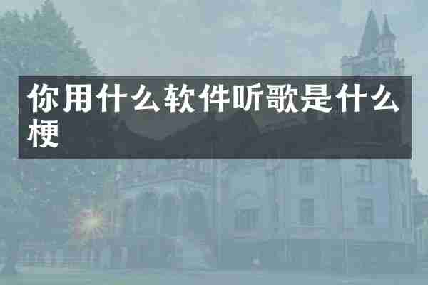 你用什么软件听歌是什么梗