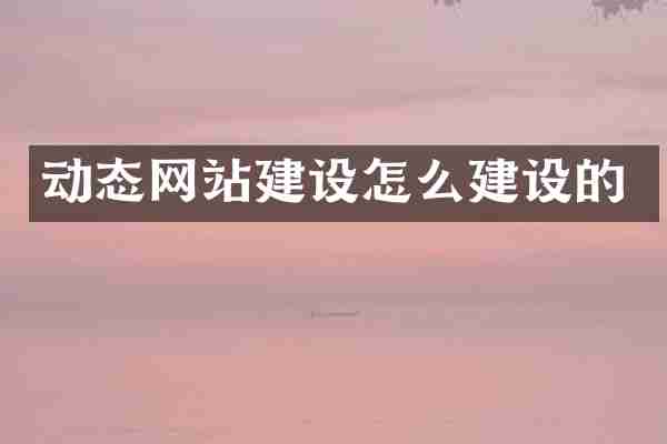 动态网站建设怎么建设的