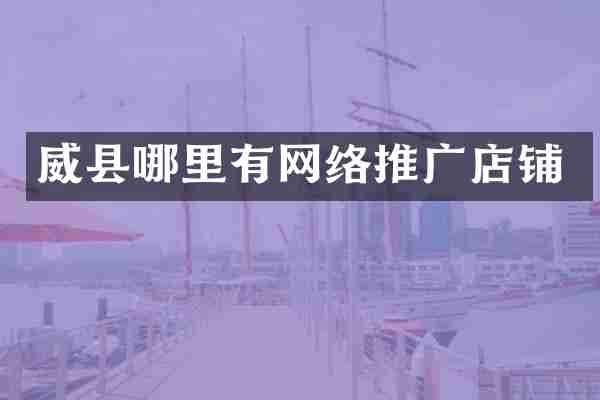 威县哪里有网络推广店铺