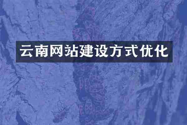 云南网站建设方式优化