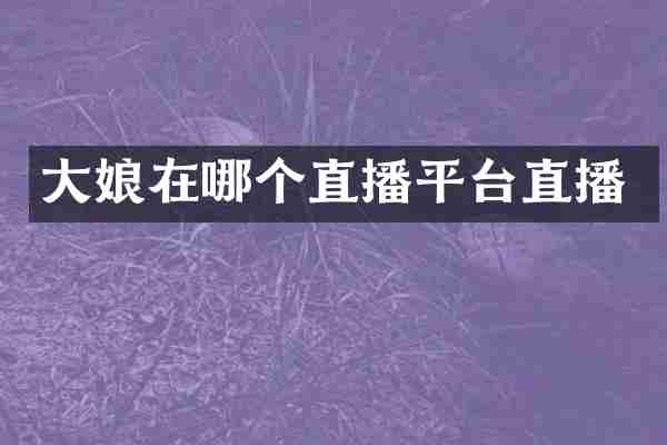 大娘在哪个直播平台直播