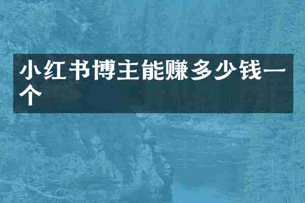 小红书博主能赚多少钱一个