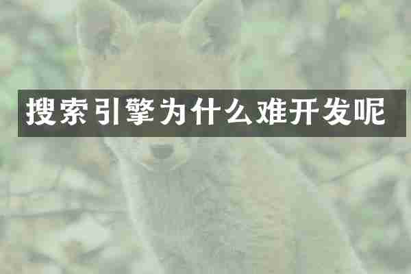 搜索引擎为什么难开发呢