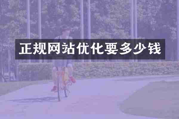 正规网站优化要多少钱