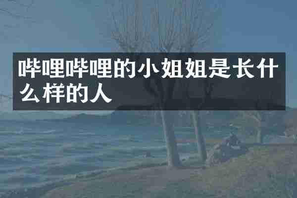 哔哩哔哩的小姐姐是长什么样的人