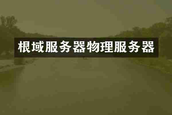 根域服务器物理服务器