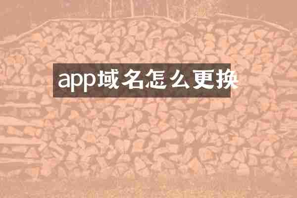 app域名怎么更换