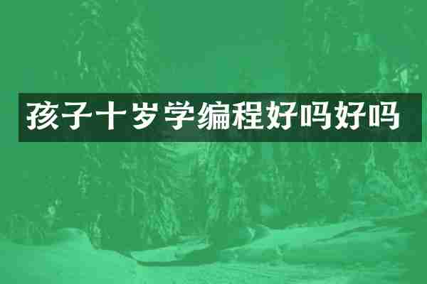 孩子十岁学编程好吗好吗
