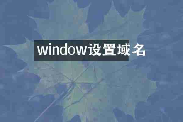 window设置域名