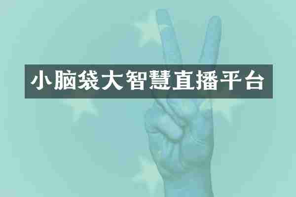 小脑袋大智慧直播平台