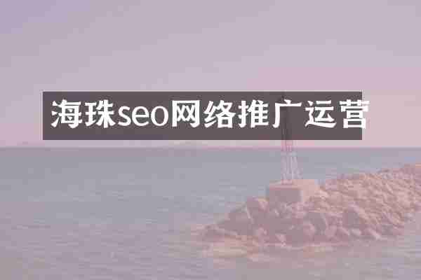 海珠seo网络推广运营