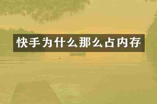 快手为什么那么占内存