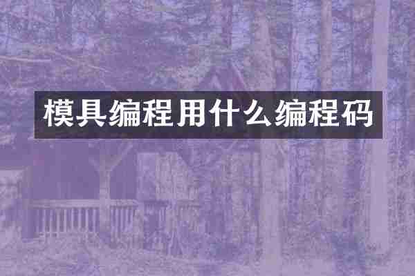 模具编程用什么编程码