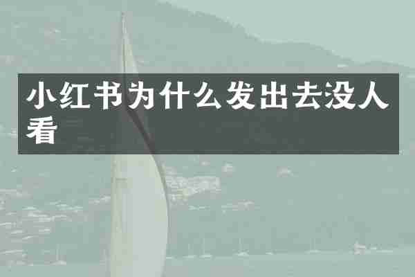 小红书为什么发出去没人看