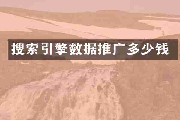 搜索引擎数据推广多少钱