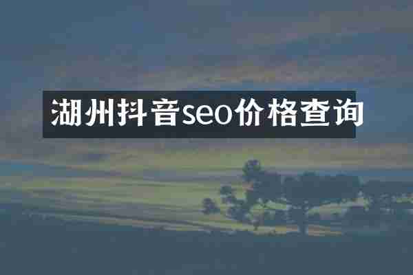 湖州抖音seo价格查询