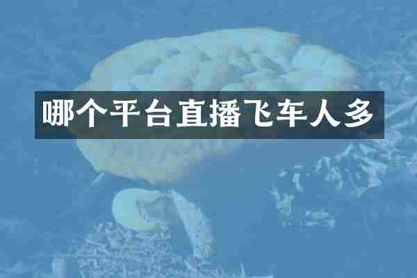 哪个平台直播飞车人多