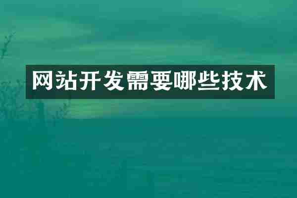 网站开发需要哪些技术