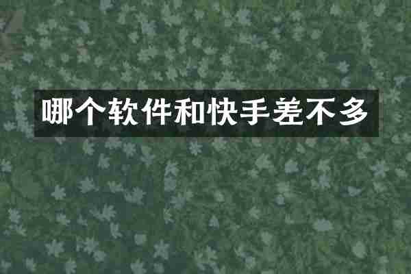 哪个软件和快手差不多