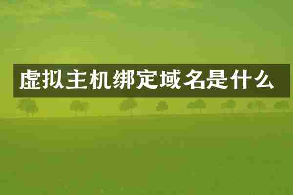 虚拟主机绑定域名是什么