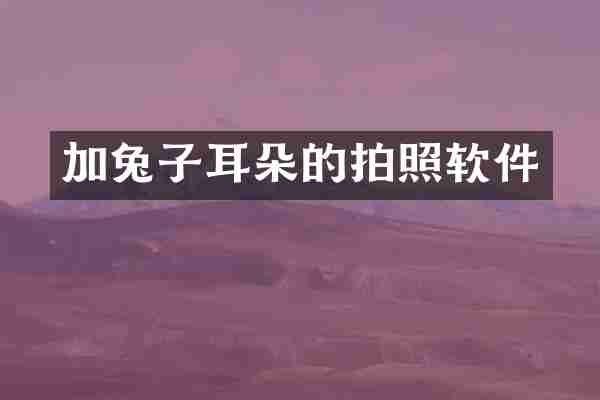 加兔子耳朵的拍照软件
