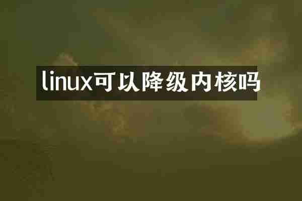 linux可以降级内核吗