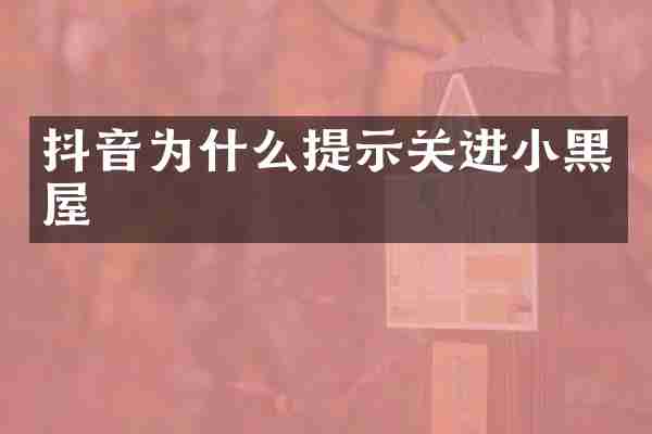 抖音为什么提示关进小黑屋