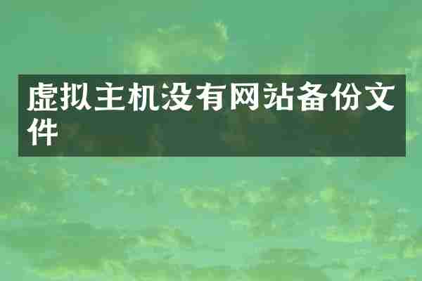 虚拟主机没有网站备份文件