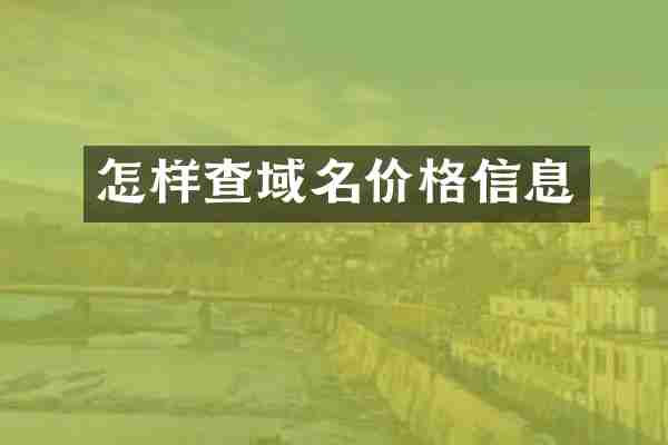 怎样查域名价格信息