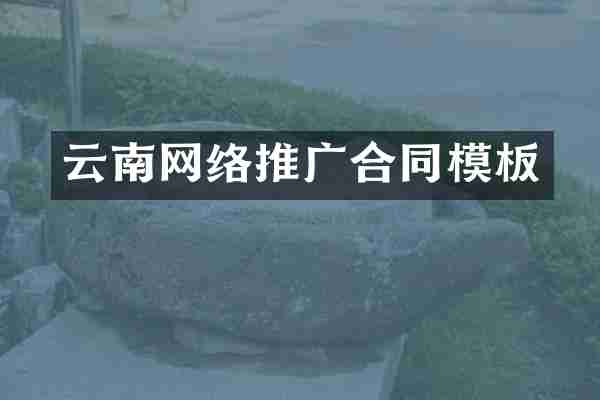 云南网络推广合同模板