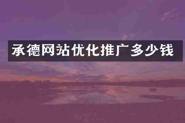 承德网站优化推广多少钱