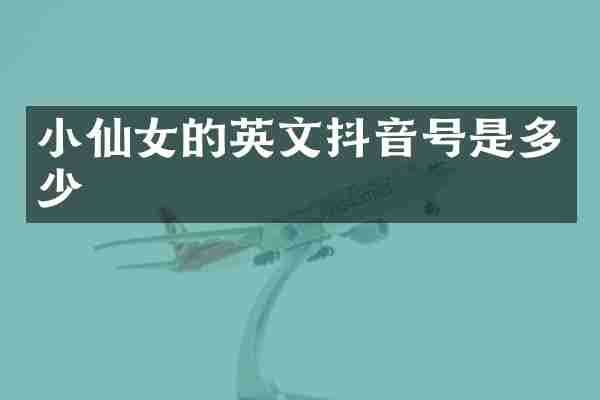 小仙女的英文抖音号是多少