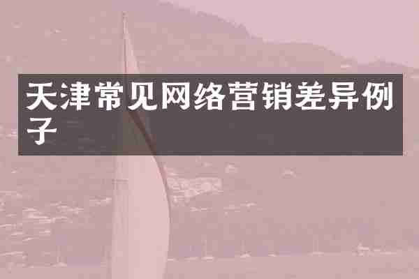 天津常见网络营销差异例子