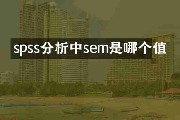 spss分析中sem是哪个值
