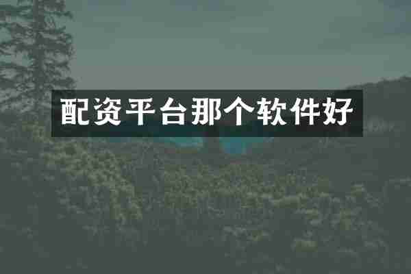 配资平台那个软件好