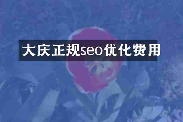 大庆正规seo优化费用