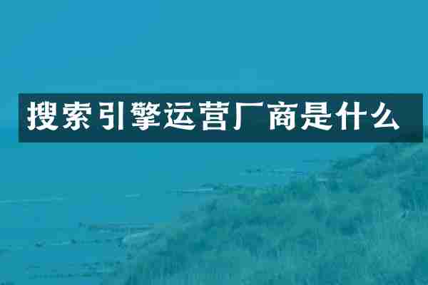 搜索引擎运营厂商是什么