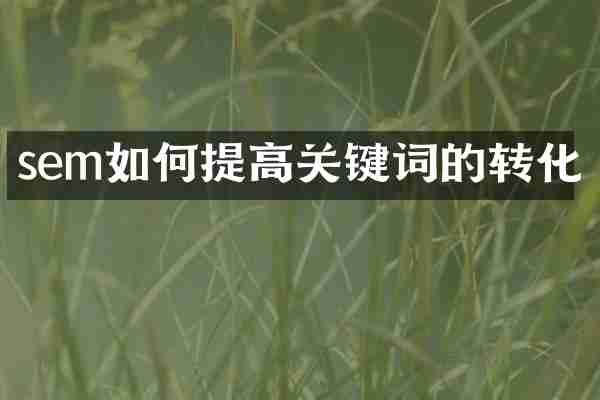 sem如何提高关键词的转化