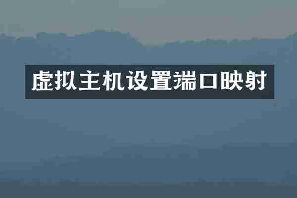 虚拟主机设置端口映射