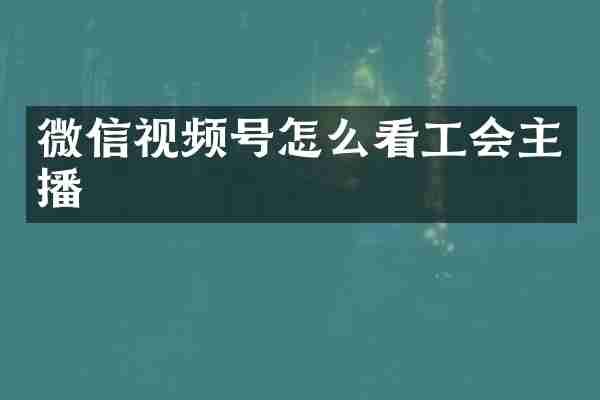 微信视频号怎么看工会主播
