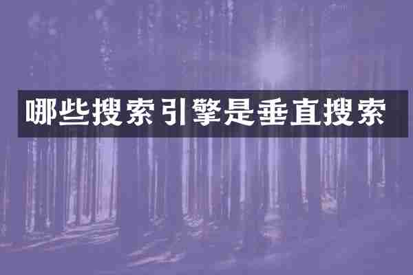 哪些搜索引擎是垂直搜索