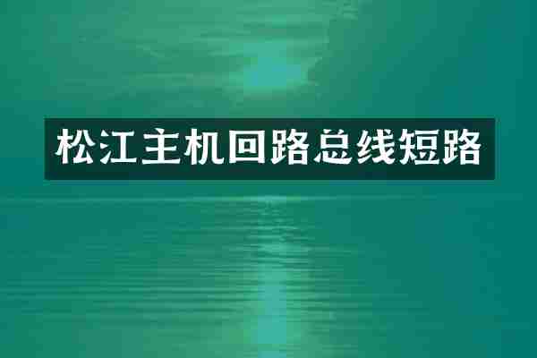 松江主机回路总线短路