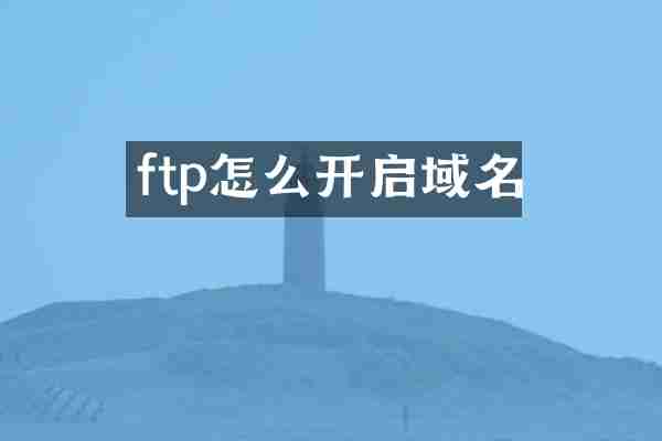 ftp怎么开启域名