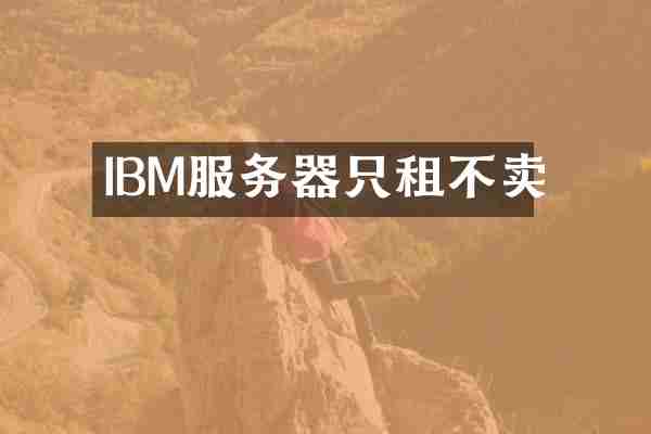 IBM服务器只租不卖