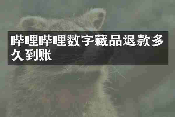 哔哩哔哩数字藏品退款多久到账