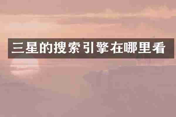 三星的搜索引擎在哪里看