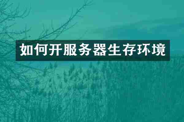 如何开服务器生存环境