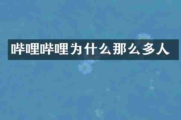 哔哩哔哩为什么那么多人