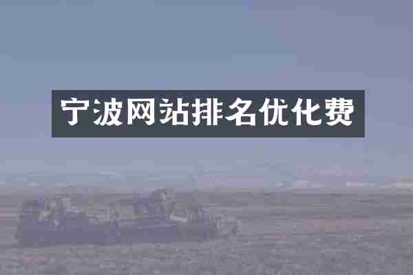 宁波网站排名优化费