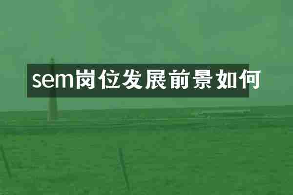 sem岗位发展前景如何